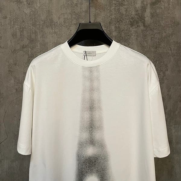 人気No1ディオール Eiffel Tower コットン リネン ジャージー Tシャツ 偽物 3色 def48513